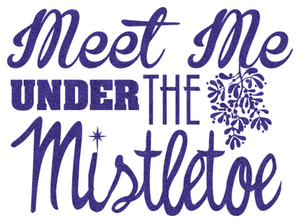 Vel Strijkletters Kerst Meet Me Under The Mistletoe Glitter Paars - afb. 2