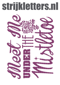 Vel Strijkletters Kerst Meet Me Under The Mistletoe Glitter Roze - afb. 1