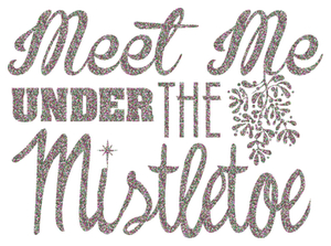 Vel Strijkletters Kerst Meet Me Under The Mistletoe Glitter Regenboog Multicolor 453 - afb. 2