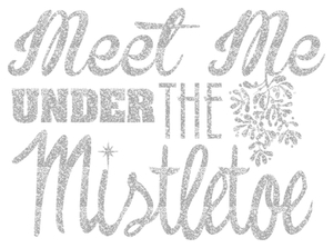 Vel Strijkletters Kerst Meet Me Under The Mistletoe Glitter Silver 450 - afb. 2