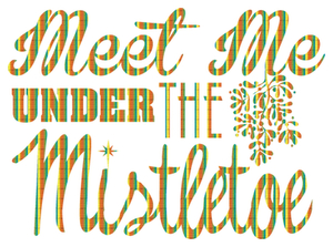 Vel Strijkletters Kerst Meet Me Under The Mistletoe Rainbow Regenboog Folie - afb. 2