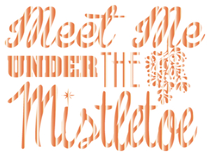 Vel Strijkletters Kerst Meet Me Under The Mistletoe Mirror Rood - afb. 2