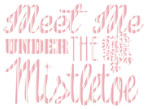 Vel Strijkletters Kerst Meet Me Under The Mistletoe Mirror Roze - afb. 2