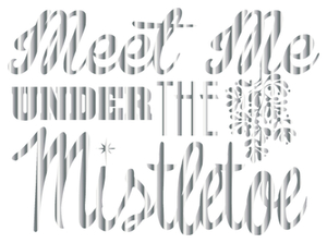 Vel Strijkletters Kerst Meet Me Under The Mistletoe Mirror Zilver - afb. 2