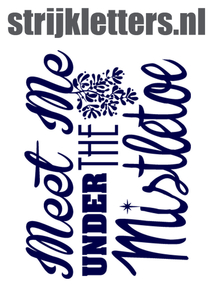 Vel Strijkletters Kerst Meet Me Under The Mistletoe Flex Donker Marine Blauw - afb. 1