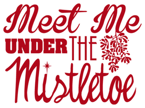 Vel Strijkletters Kerst Meet Me Under The Mistletoe Design Carbon Rood - afb. 2