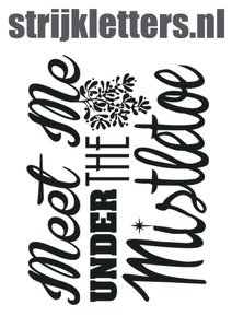 Vel Strijkletters Kerst Meet Me Under The Mistletoe Design Carbon Zwart - afb. 1