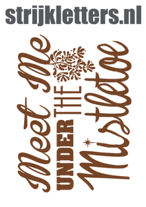 Vel Strijkletters Kerst Meet Me Under The Mistletoe Design Leer Bruin - afb. 1