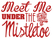 Vel Strijkletters Kerst Meet Me Under The Mistletoe Design Leer Rood - afb. 2