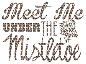Vel Strijkletters Kerst Meet Me Under The Mistletoe Design Leger - afb. 2