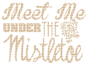 Vel Strijkletters Kerst Meet Me Under The Mistletoe Design Leger Beige - afb. 2