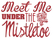 Vel Strijkletters Kerst Meet Me Under The Mistletoe Design Ruit Rood - afb. 2