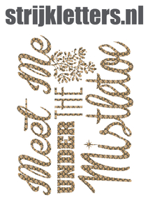 Vel Strijkletters Kerst Meet Me Under The Mistletoe Design Slang - afb. 1