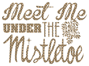 Vel Strijkletters Kerst Meet Me Under The Mistletoe Design Slang - afb. 2