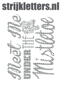 Vel Strijkletters Kerst Meet Me Under The Mistletoe Design Zebra - afb. 1