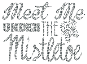 Vel Strijkletters Kerst Meet Me Under The Mistletoe Design Zebra - afb. 2