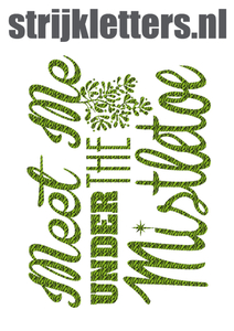 Vel Strijkletters Kerst Meet Me Under The Mistletoe Design Zebra Groen - afb. 1