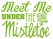 Vel Strijkletters Kerst Meet Me Under The Mistletoe Polyester Ondergrond Appelgroen - afb. 2