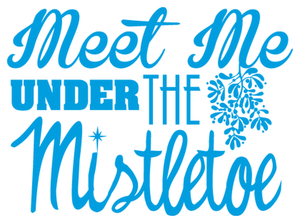 Vel Strijkletters Kerst Meet Me Under The Mistletoe Polyester Ondergrond Blauw - afb. 2