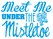 Vel Strijkletters Kerst Meet Me Under The Mistletoe Polyester Ondergrond Blauw - afb. 2