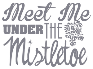 Vel Strijkletters Kerst Meet Me Under The Mistletoe Polyester Ondergrond Grijs - afb. 2