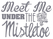 Vel Strijkletters Kerst Meet Me Under The Mistletoe Polyester Ondergrond Grijs - afb. 2