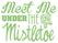 Vel Strijkletters Kerst Meet Me Under The Mistletoe Polyester Ondergrond Neon Groen - afb. 2