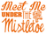 Vel Strijkletters Kerst Meet Me Under The Mistletoe Polyester Ondergrond Oranje - afb. 2