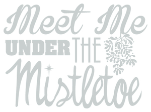 Vel Strijkletters Kerst Meet Me Under The Mistletoe Polyester Ondergrond Zilver - afb. 2