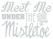 Vel Strijkletters Kerst Meet Me Under The Mistletoe Polyester Ondergrond Zilver - afb. 2
