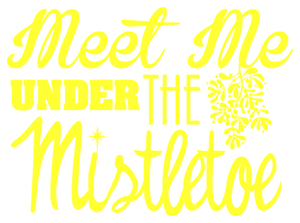 Vel Strijkletters Kerst Meet Me Under The Mistletoe Flex Neon Geel - afb. 2