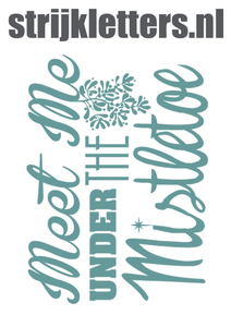 Vel Strijkletters Kerst Meet Me Under The Mistletoe Flex Turquoise - afb. 1