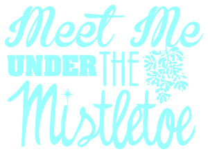 Vel Strijkletters Kerst Meet Me Under The Mistletoe Flock Blauw - afb. 2