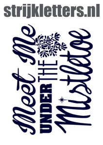 Vel Strijkletters Kerst Meet Me Under The Mistletoe Flock Navy Blauw - afb. 1