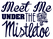 Vel Strijkletters Kerst Meet Me Under The Mistletoe Flock Navy Blauw - afb. 2