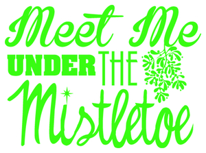Vel Strijkletters Kerst Meet Me Under The Mistletoe Flock Neon Groen - afb. 2