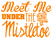 Vel Strijkletters Kerst Meet Me Under The Mistletoe Flock Neon Oranje - afb. 2