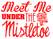 Vel Strijkletters Kerst Meet Me Under The Mistletoe Flock Neon Rood - afb. 2