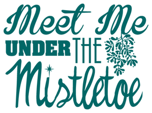 Vel Strijkletters Kerst Meet Me Under The Mistletoe Flock Teal - afb. 2