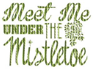 Vel Strijkletters Kerst Meet Me Under The Mistletoe Holografische Goud - afb. 2