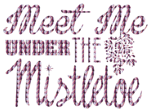 Vel Strijkletters Kerst Meet Me Under The Mistletoe Holografische Roze - afb. 2