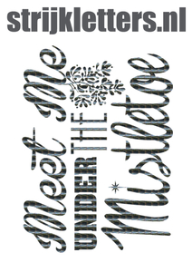 Vel Strijkletters Kerst Meet Me Under The Mistletoe Holografische Zwart - afb. 1
