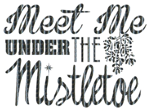 Vel Strijkletters Kerst Meet Me Under The Mistletoe Holografische Zwart - afb. 2