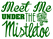 Vel Strijkletters Kerst Meet Me Under The Mistletoe Reflecterend Donker Groen - afb. 2