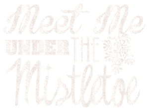 Vel Strijkletters Kerst Meet Me Under The Mistletoe Glitter Wit - afb. 2