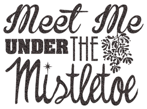 Vel Strijkletters Kerst Meet Me Under The Mistletoe Glitter Black Glitter 458 - afb. 2