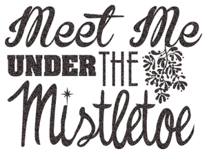 Vel Strijkletters Kerst Meet Me Under The Mistletoe Glitter Zwart - afb. 2