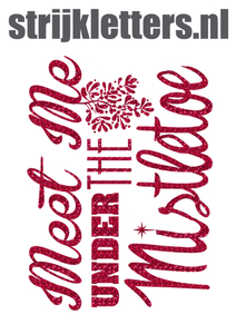 Vel Strijkletters Kerst Meet Me Under The Mistletoe Glitter Hot Pink - afb. 1