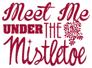 Vel Strijkletters Kerst Meet Me Under The Mistletoe Glitter Hot Pink - afb. 2