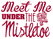 Vel Strijkletters Kerst Meet Me Under The Mistletoe Glitter Hot Pink - afb. 2